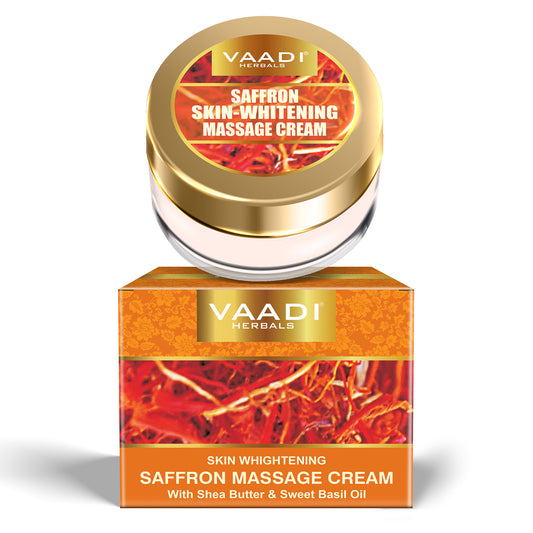 SKIN WHITENING SAFFRON MASSAGE CREAM WITH SHEA BUTTER & SWEET BASIL OIL (25 Gms)