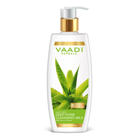 Aloe Vera Deep Pore Cleansing Milk With Lemon Extract  (350 ml)
