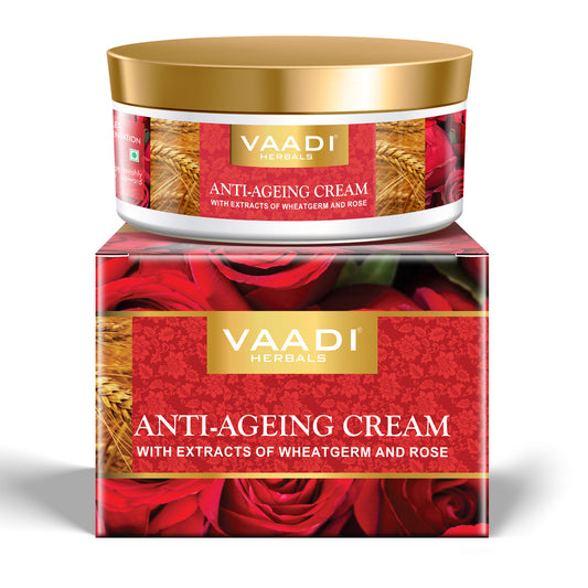 Anti Ageing Cream with extracts of Almonds, Wheatgerm and Rose (150 gms)