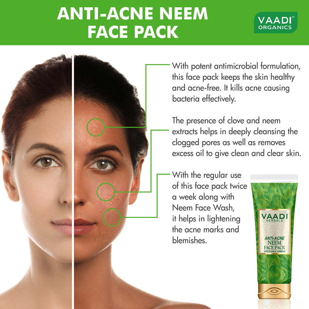 Anti-Acne Neem Face Pack with Clove & Turmeric (120 gms)