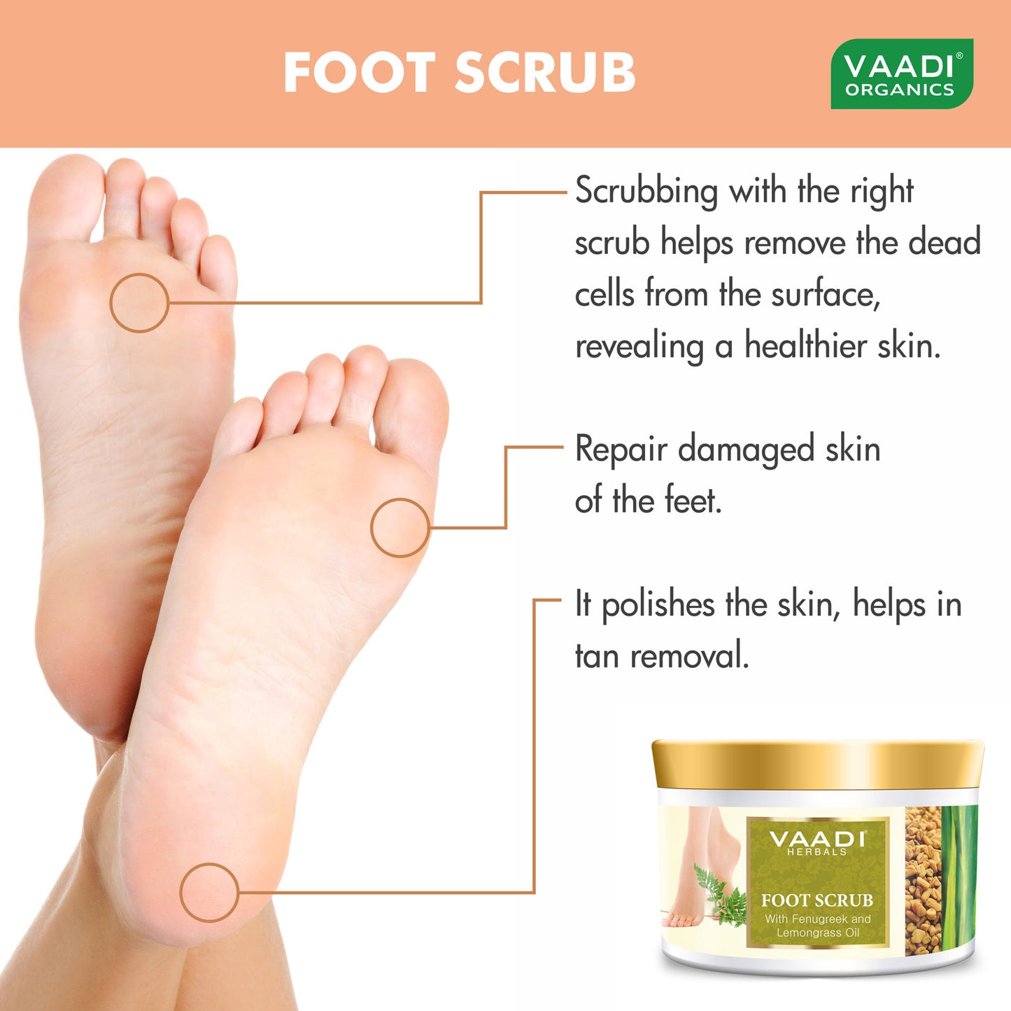 Foot Scrub With Fenugreek And Lemongrass Oil (500 gms)