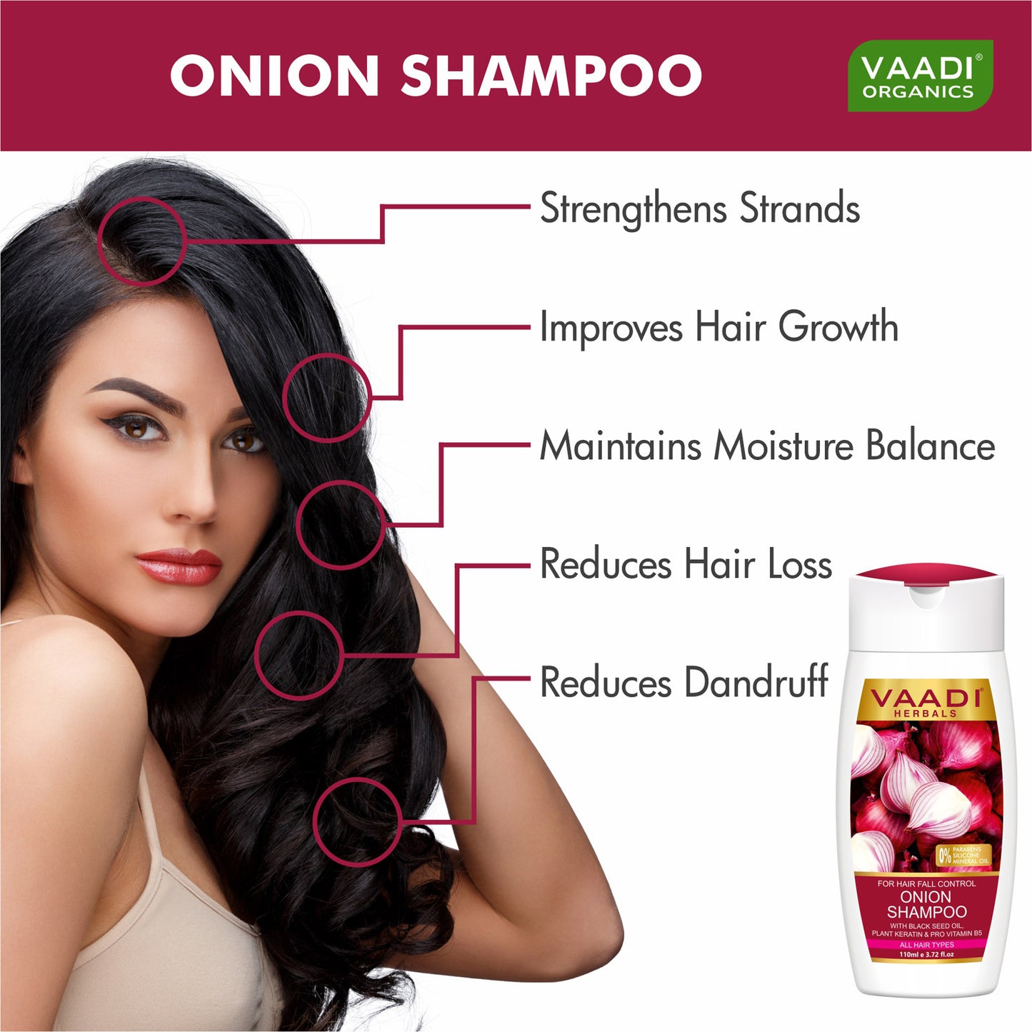Pack of 3 Onion Shampoo For Hairfall Control (110 ml X 3)