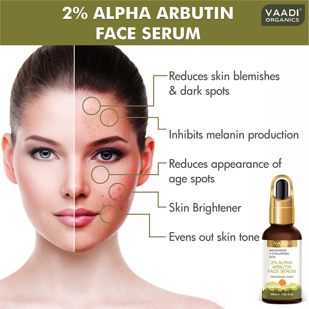 2% Alpha Arbutin Face Serum With Niacinamide & Hyaluronic Acid (30 ml)