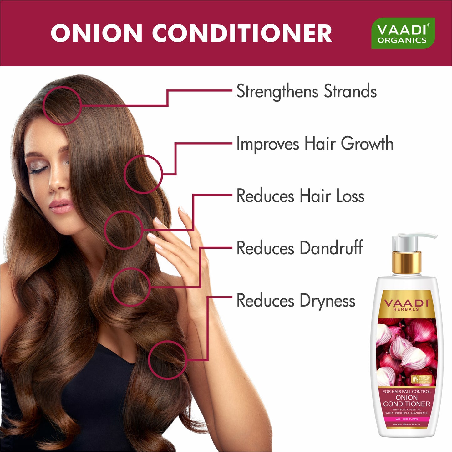 Onion Shampoo With Conditioner For Hairfall Control (350 ml X 2)