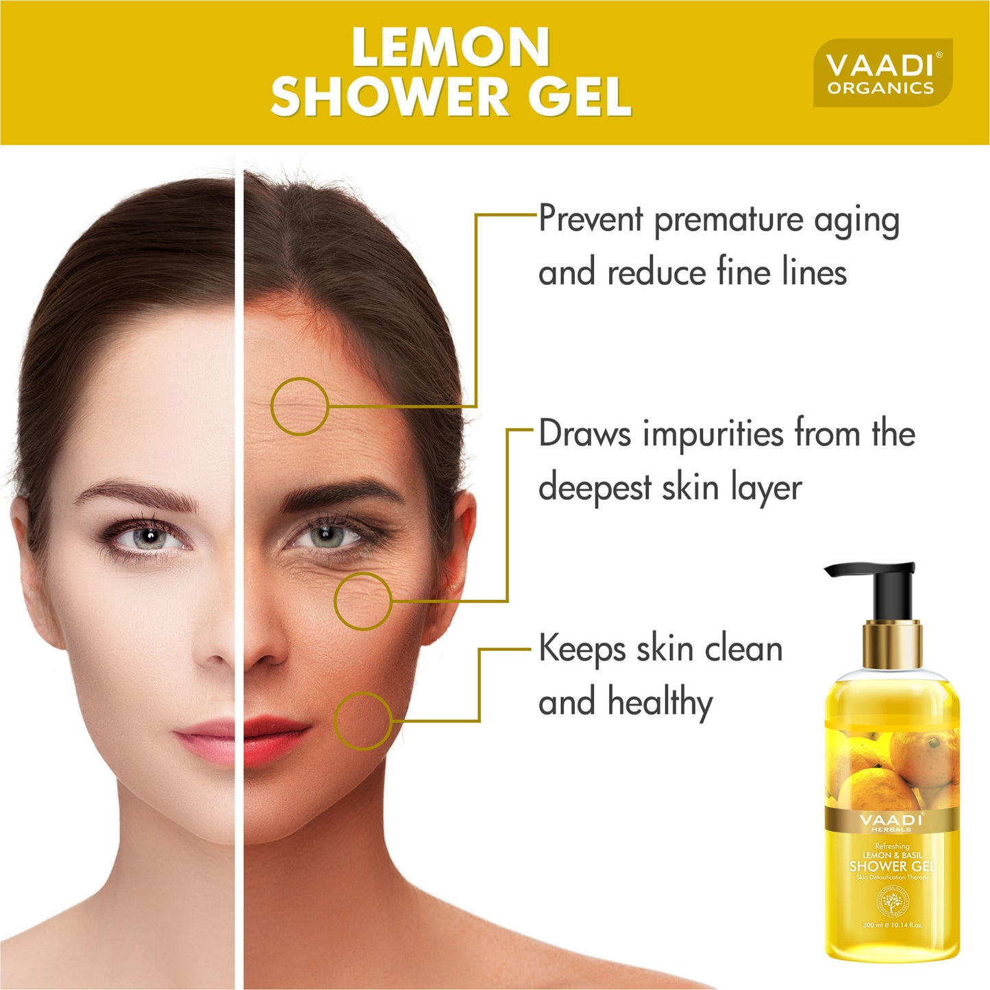 Pack of 2 Refreshing Lemon & Basil Shower Gel (300 ml x 2)