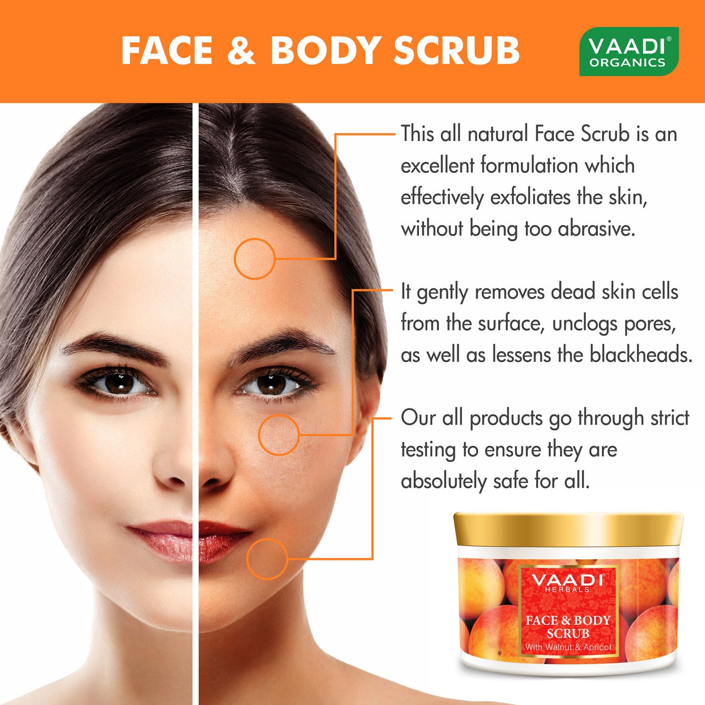 Face And Body Scrub With Walnut And Apricot (500 gms)
