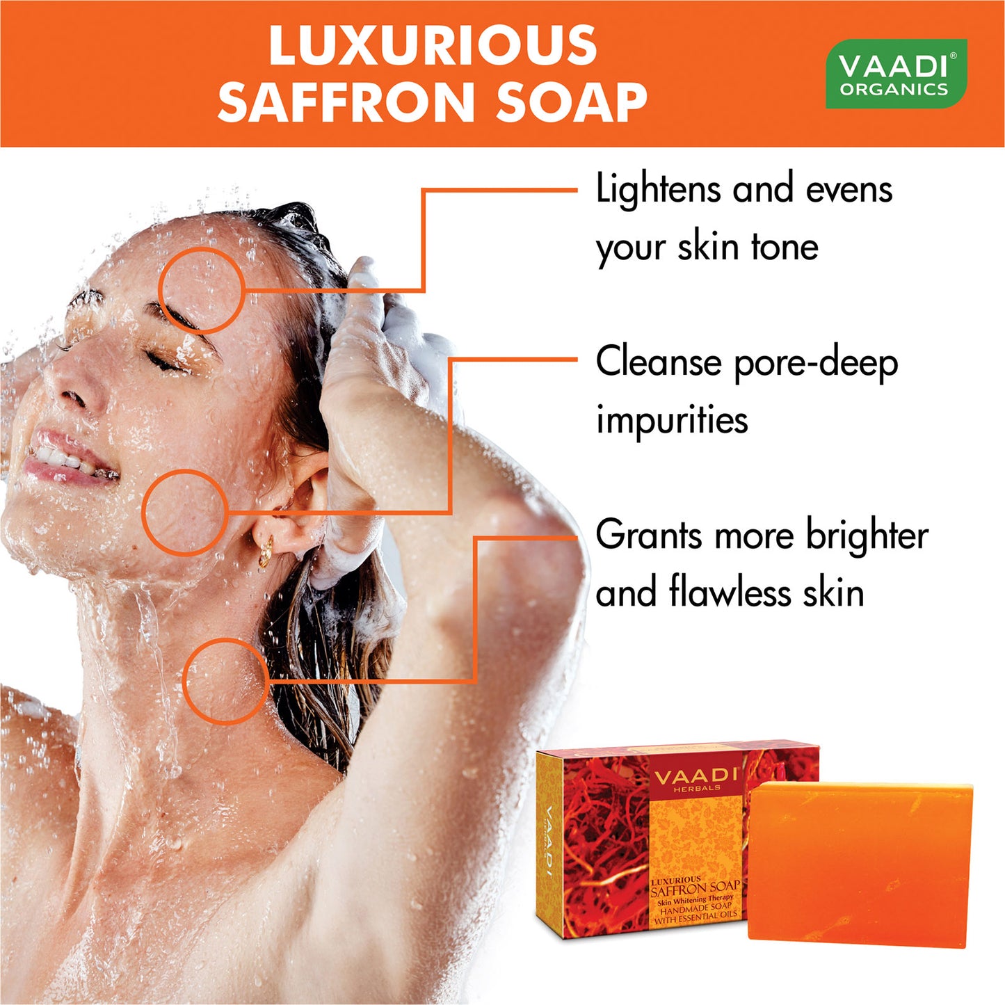 Pack of 12 Luxurious Saffron Soap - Skin Whitening Therapy (75 gms x 12)