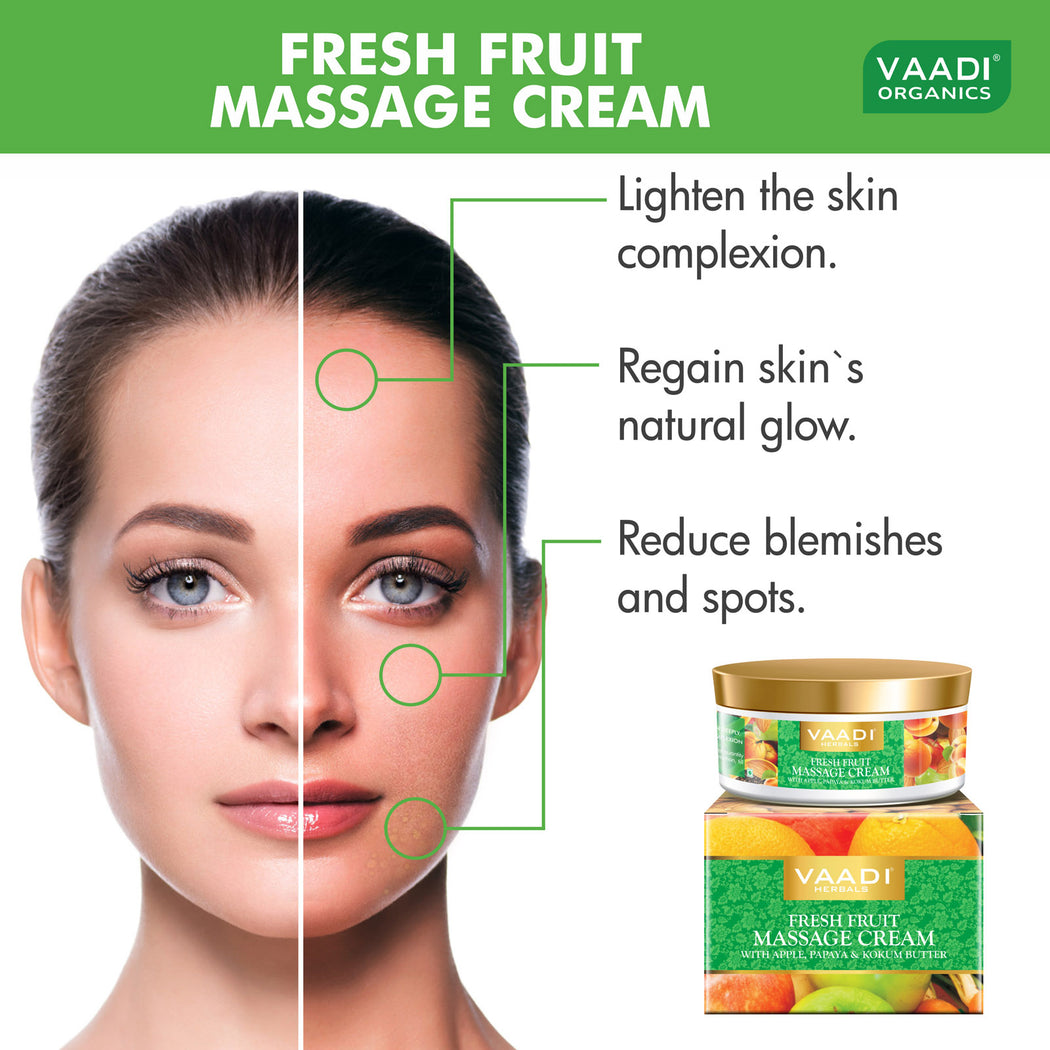 Fresh Fruit Massage Cream with Apple, Orange, Papaya & Kokum Butter (150 gms)