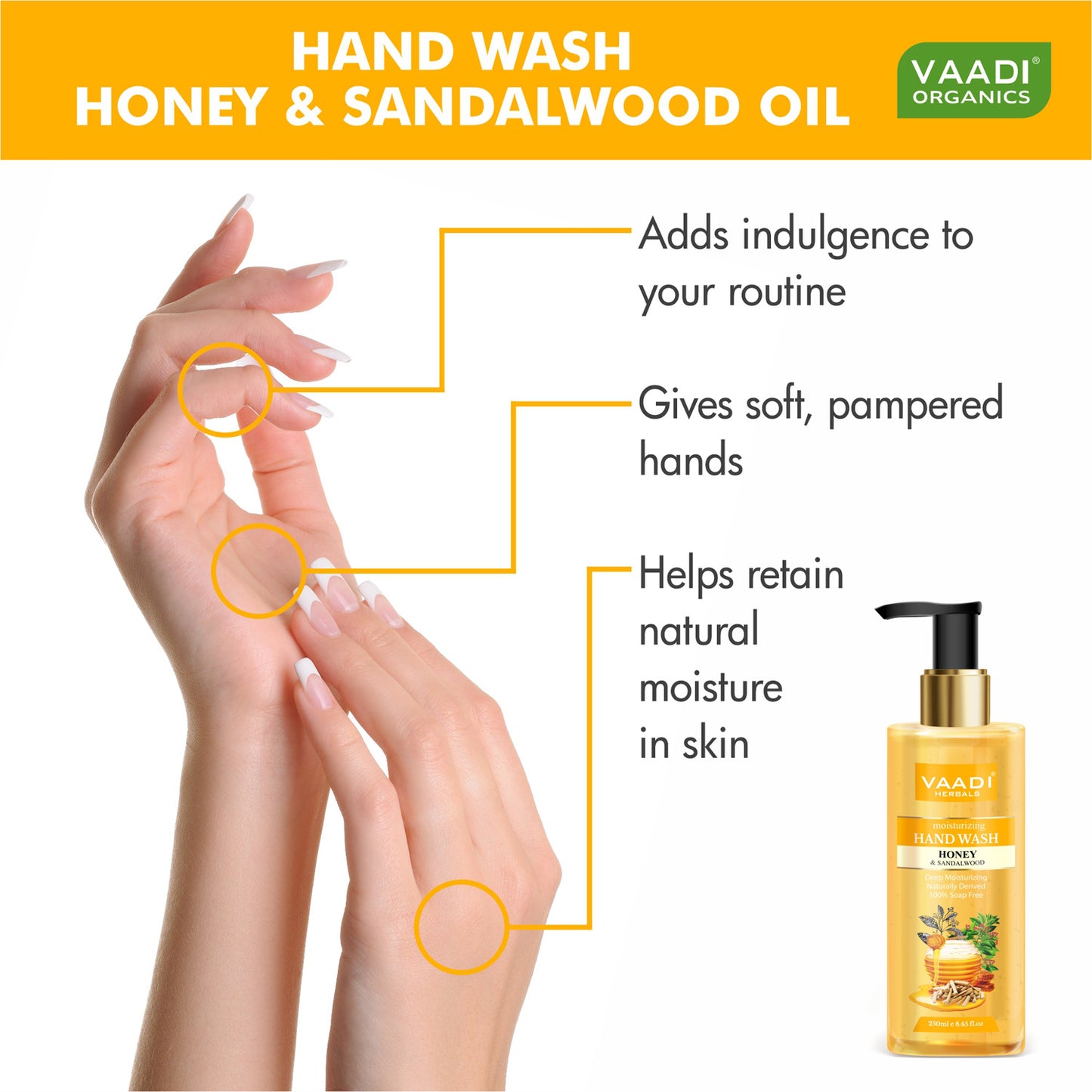 Pack of 3 Luxurious Handwash - Aloe Vera & Jojoba Oil, Neem Oil & Ginger, Honey & Sandal (250 ml x 3)