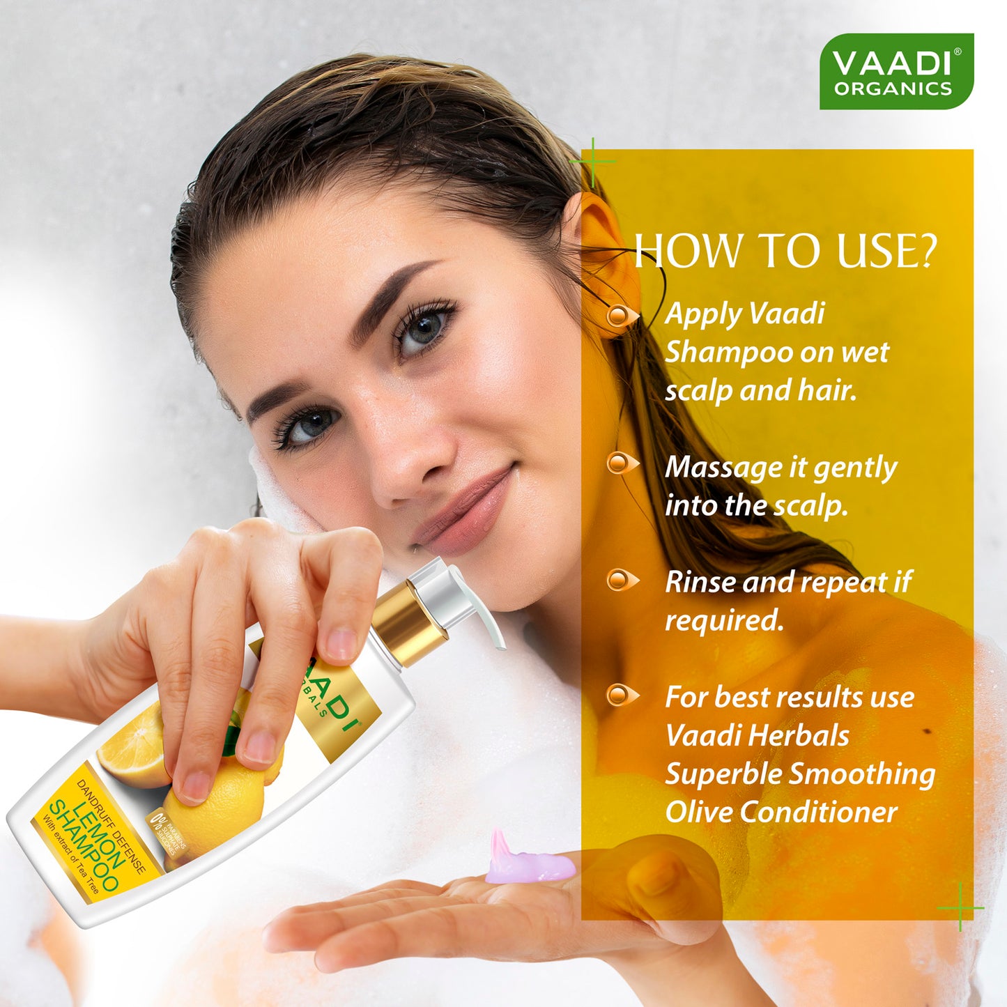Pack of 3 Dandruff Defense Lemon Shampoo with Extracts of Tea Tree (350 ml x 3)