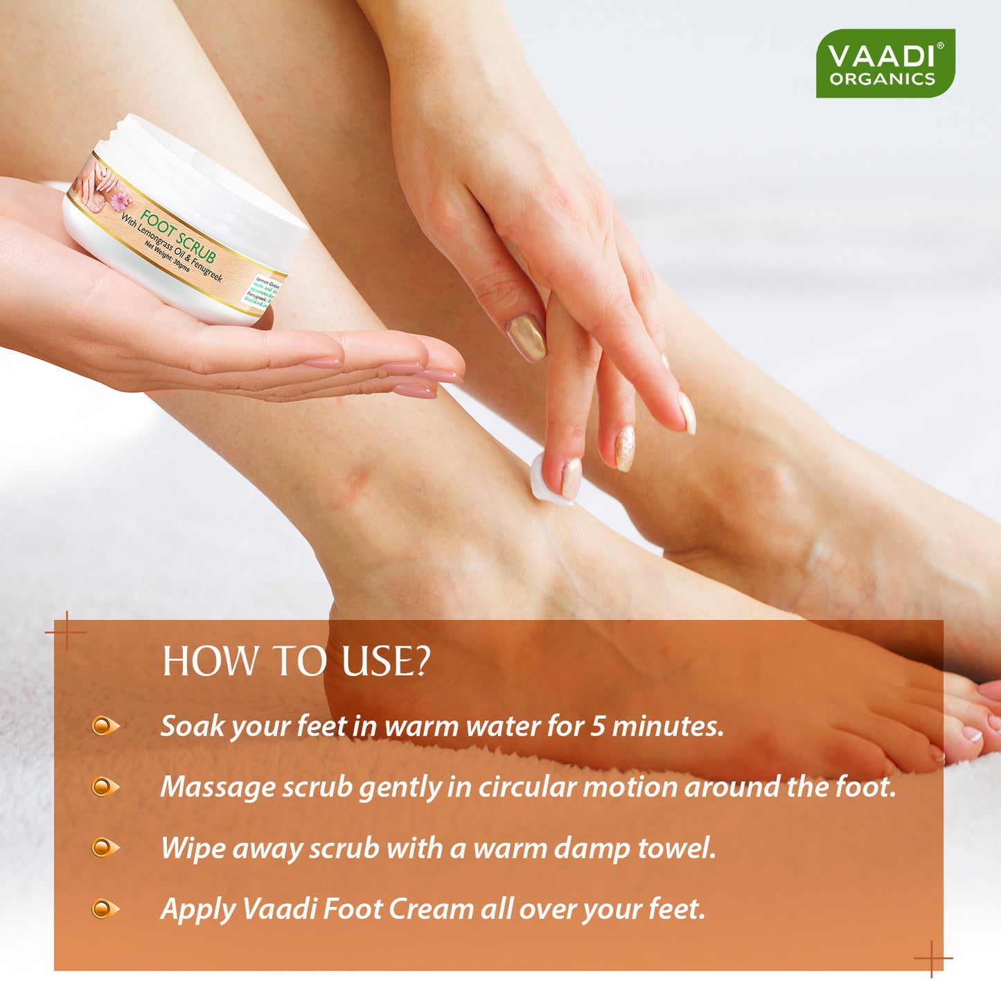 Pack of 4 Foot Scrub with Fenugreek & Lemongrass Oil (30 gms x 4)
