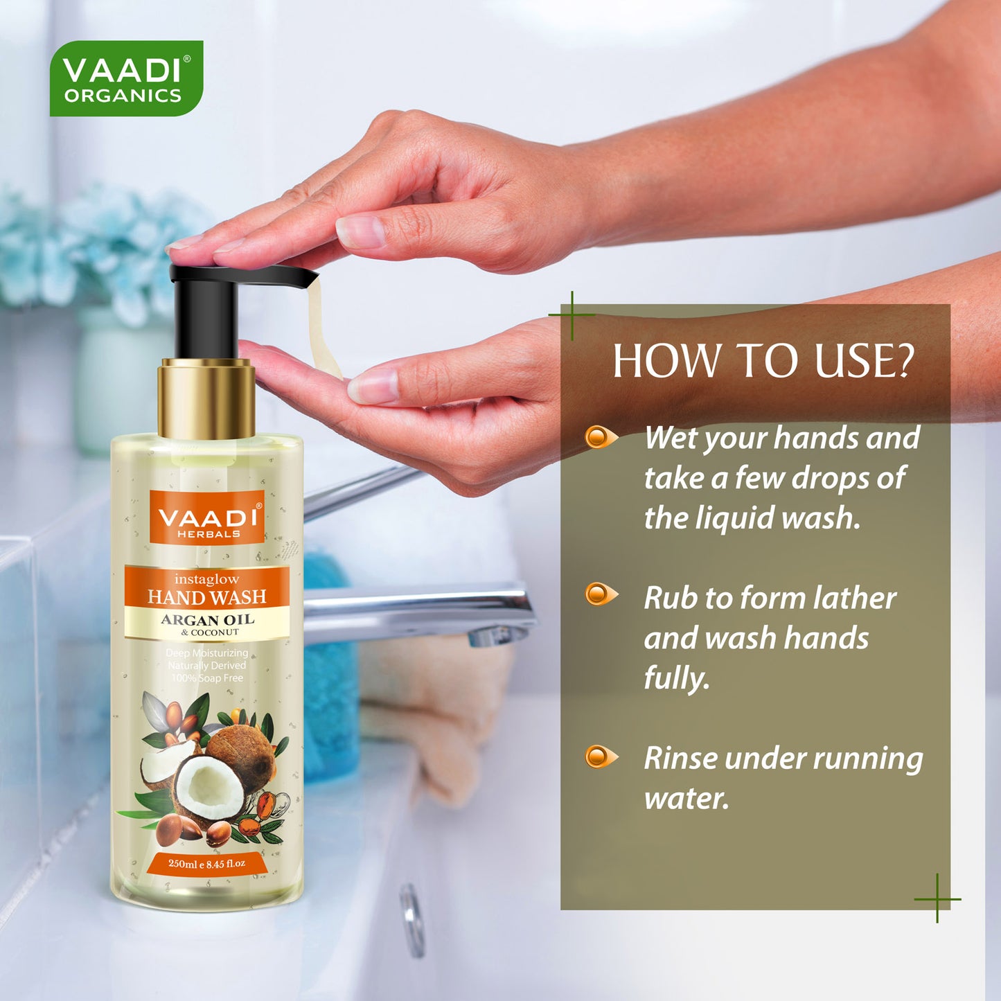 Pack of 2 Instaglow Argan Oil & Coconut Hand Wash (250 ml x 2)