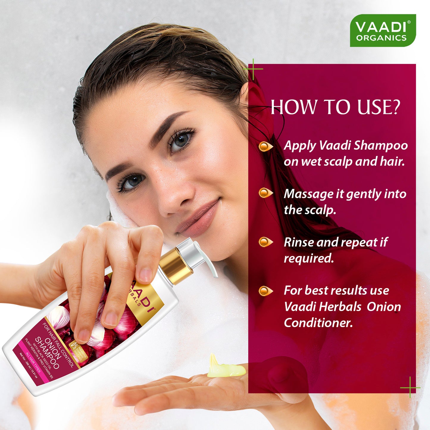 Onion Shampoo With Conditioner For Hairfall Control (350 ml X 2)
