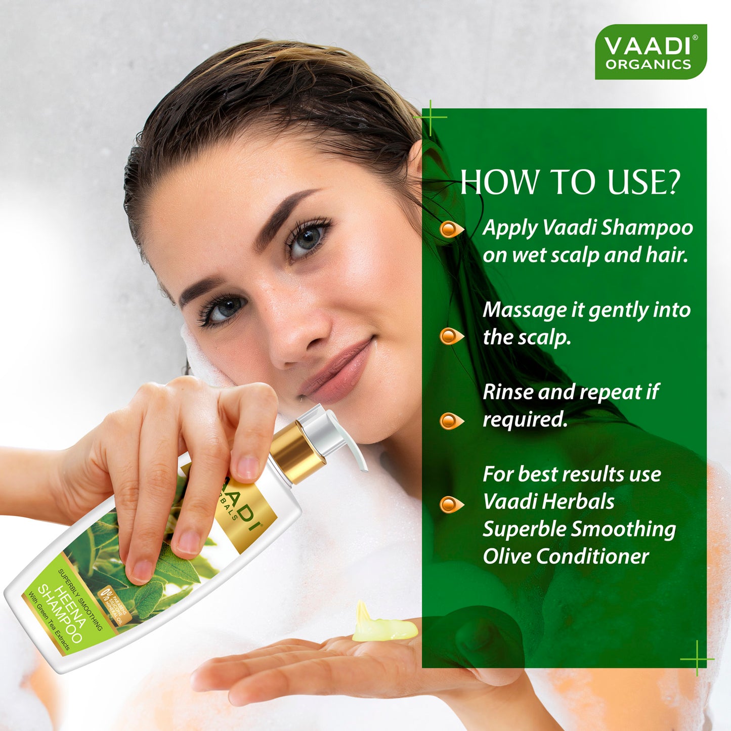 Superbly Smoothing Heena Shampoo With Green Tea Extracts (350 ml)