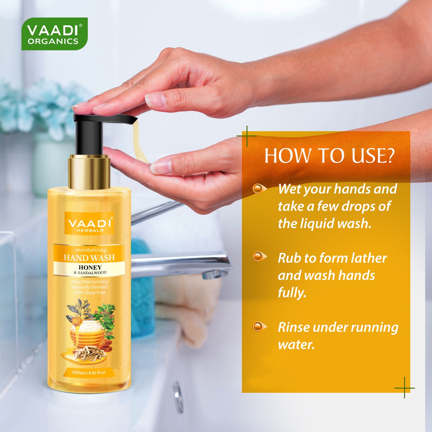 Pack of 3 Luxurious Handwash - Aloe Vera & Jojoba Oil, Neem Oil & Ginger, Honey & Sandal (250 ml x 3)