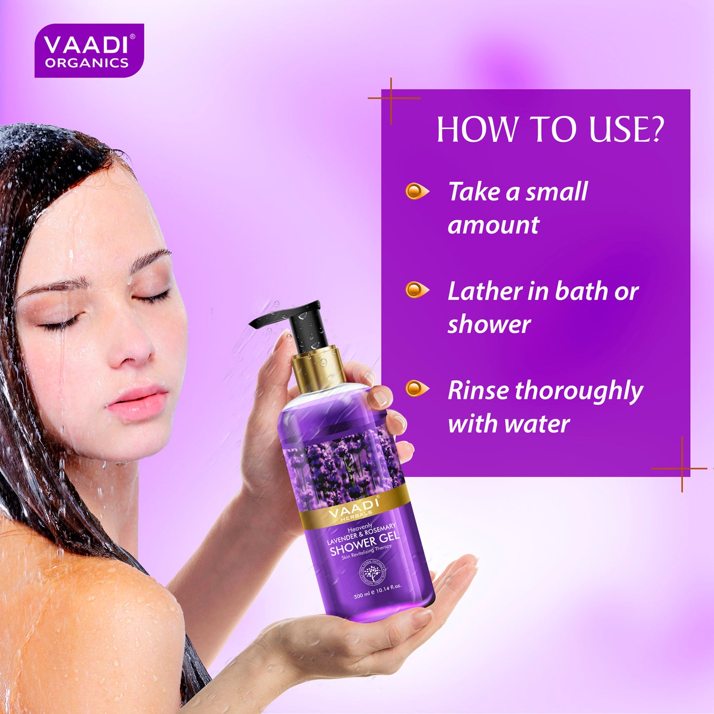 Pack of 3 Heavenly Lavender & Rosemarry Shower Gel (300 ml x 3)