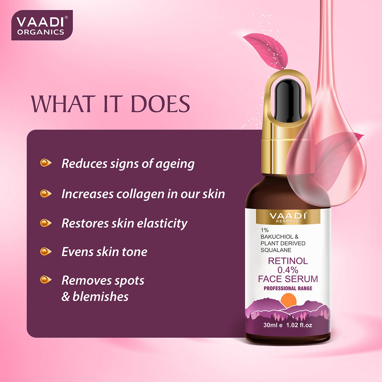 Retinol 0.4% Face Serum With 1% Baluchiol & Plant Derived Squalane (30 ml)