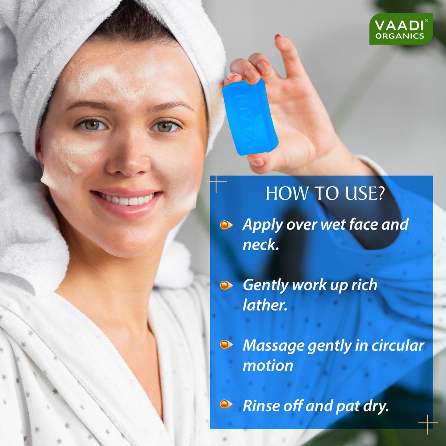 Pack of 4 Blueberry Facial Bars with Extract of Mint (25 gms x 4)