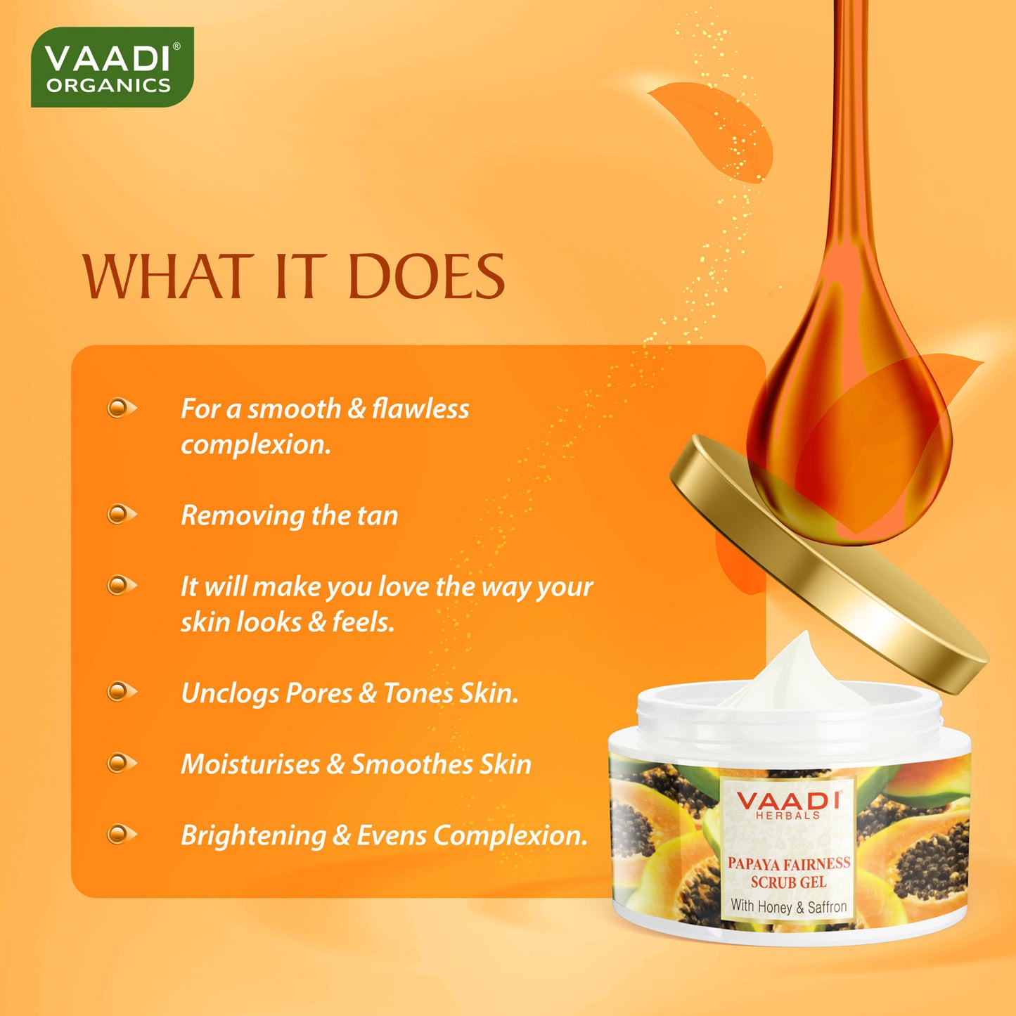 Papaya Fairness Scrub Gel With Honey & Saffron (500 gms)