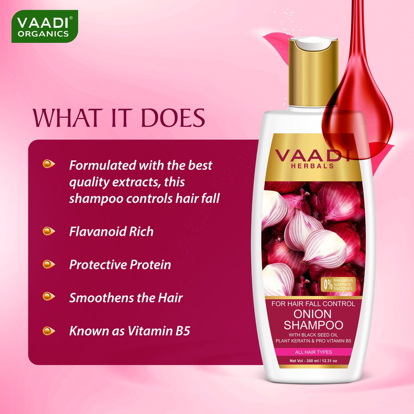 Pack of 2 Onion Shampoo For Hairfall Control (350 ml X 2)