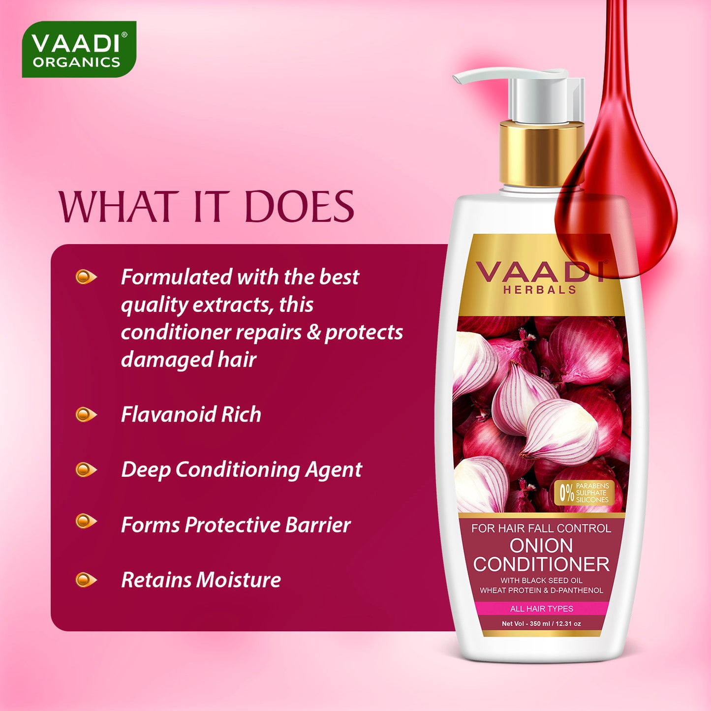 Onion Shampoo With Conditioner For Hairfall Control (350 ml X 2)