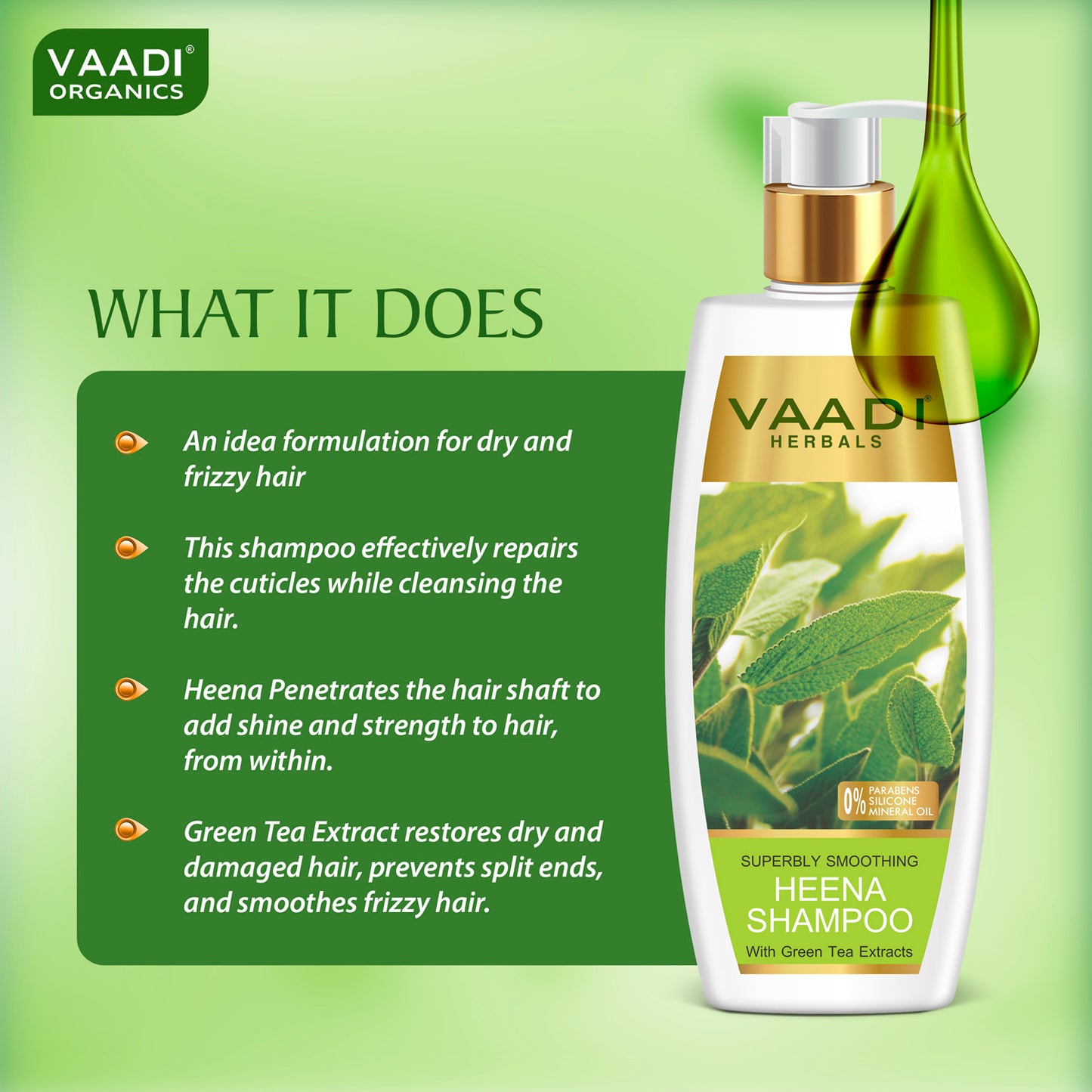 Superbly Smoothing Heena Shampoo With Green Tea Extracts (350 ml)