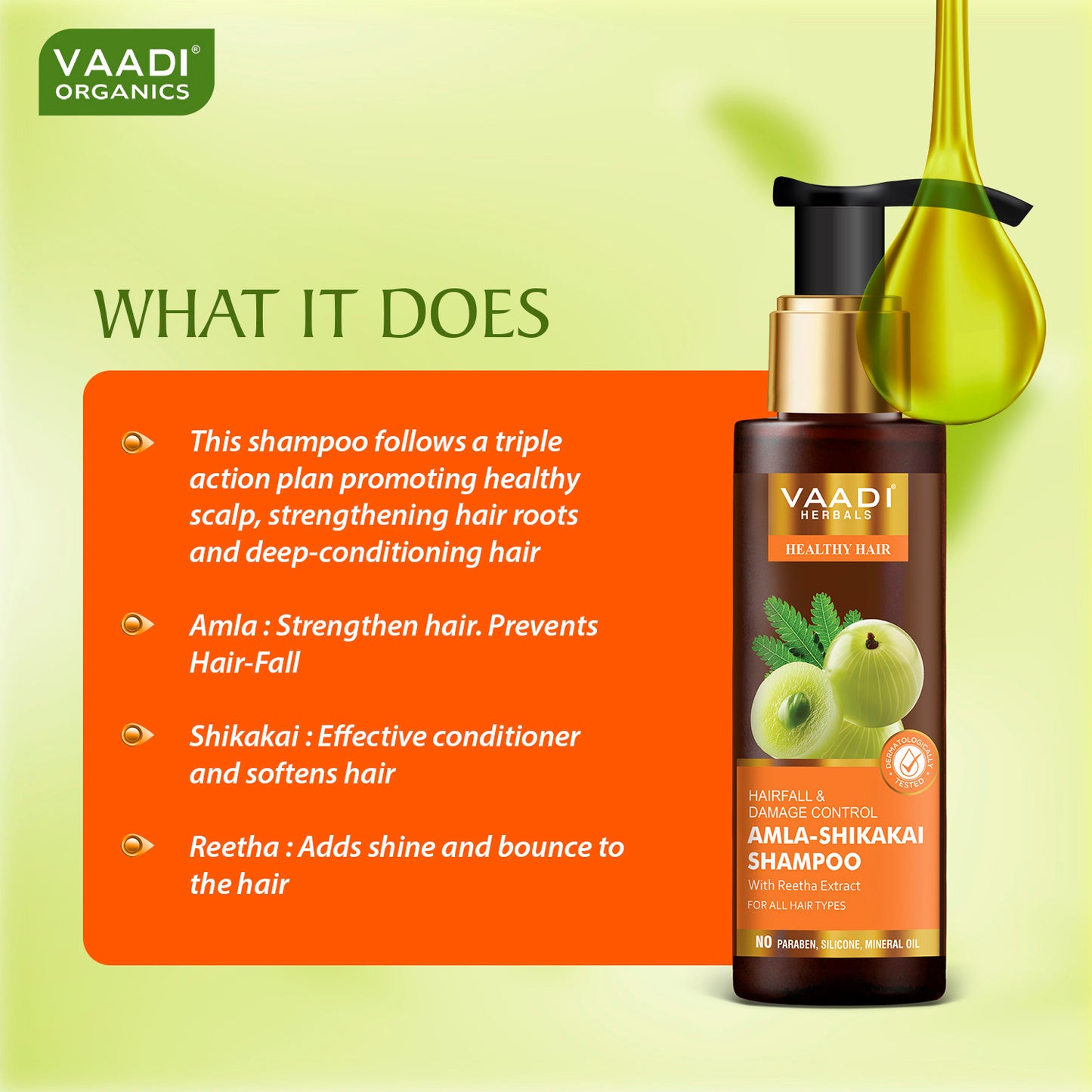 Amla Shikakai Shampoo - Hairfall & Damage Control with Corn Rose Conditioner (110 ml x 2)