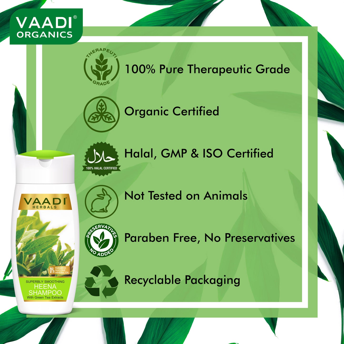Superbly Smoothing Heena Shampoo With Green Tea Extracts (110 ml)