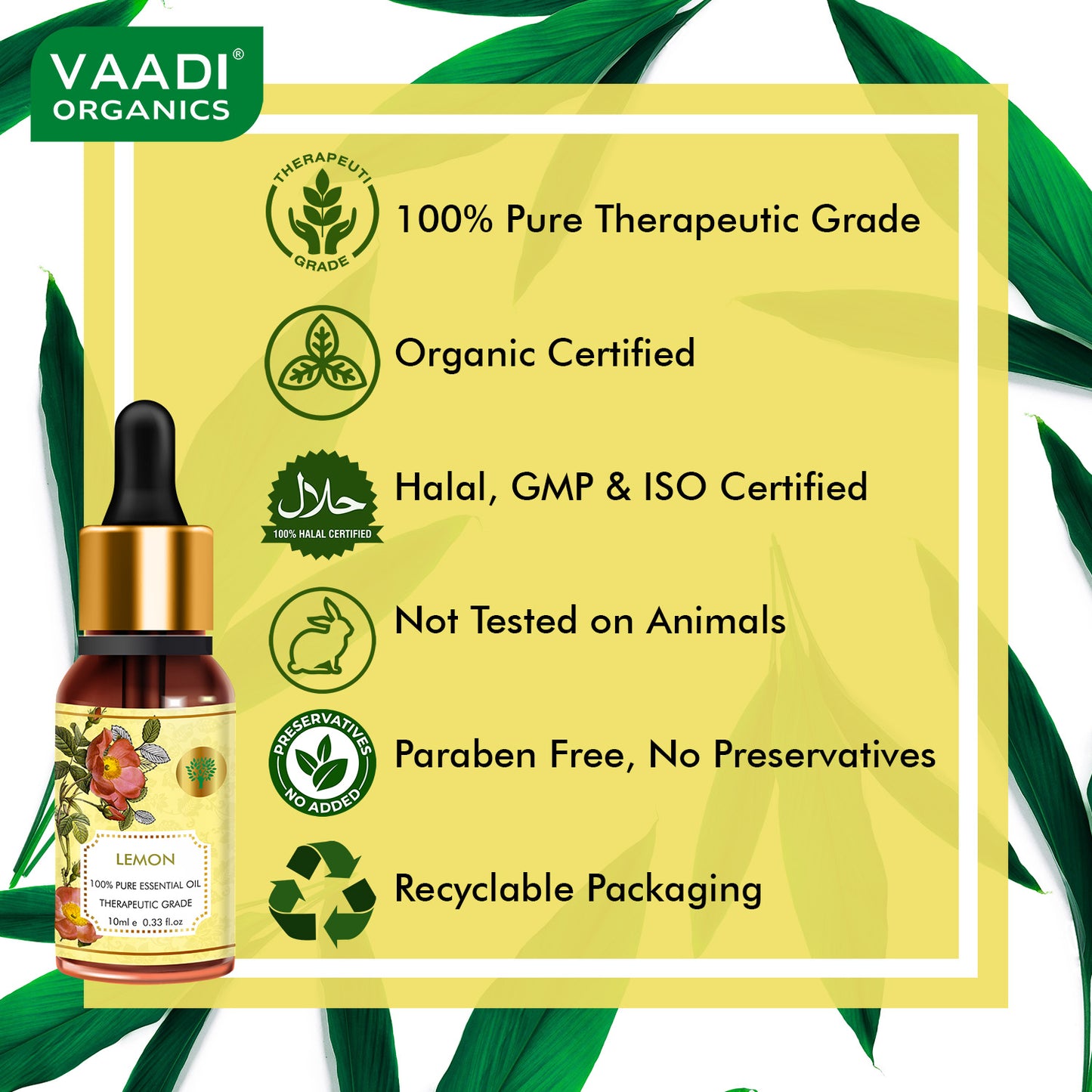 Lemon Essential Oil - Lightens Skin, Reduces Dandruff, Uplifts Mood - 100% Pure Therapeutic Grade (10 ml)