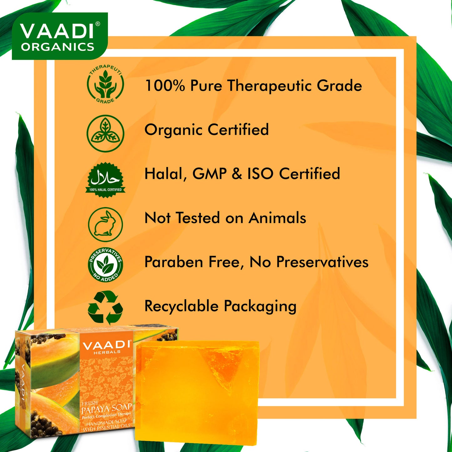 Pack of 6 Fresh Papaya Soap (75 gms x 6)