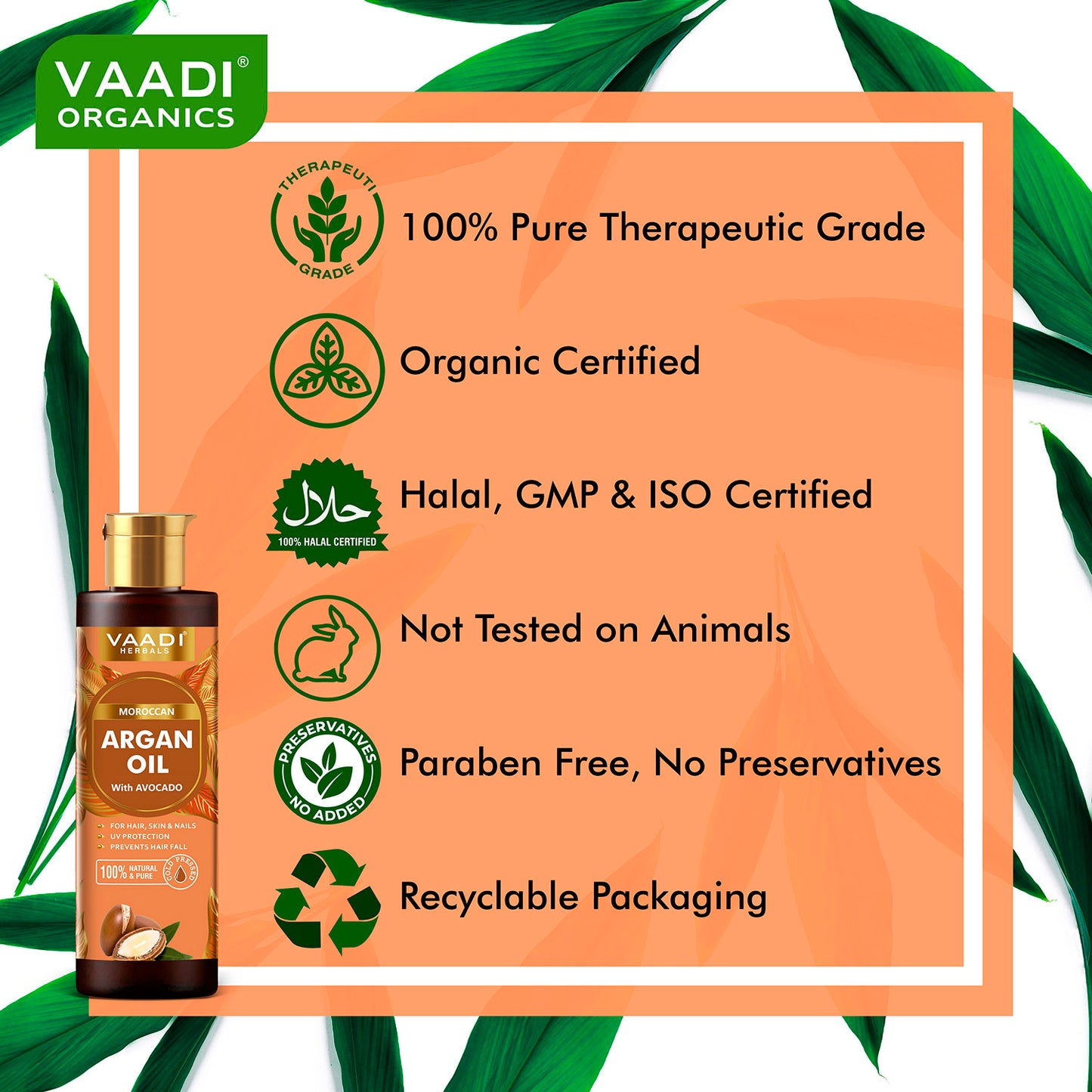 Cold Pressed Morrocon Argan Oil with Avocado- For Hair, Skin & Nails- Promotes Hair Growth- Skin Moisturisation-Healthy Nail Growth - UV Protection- 250ml