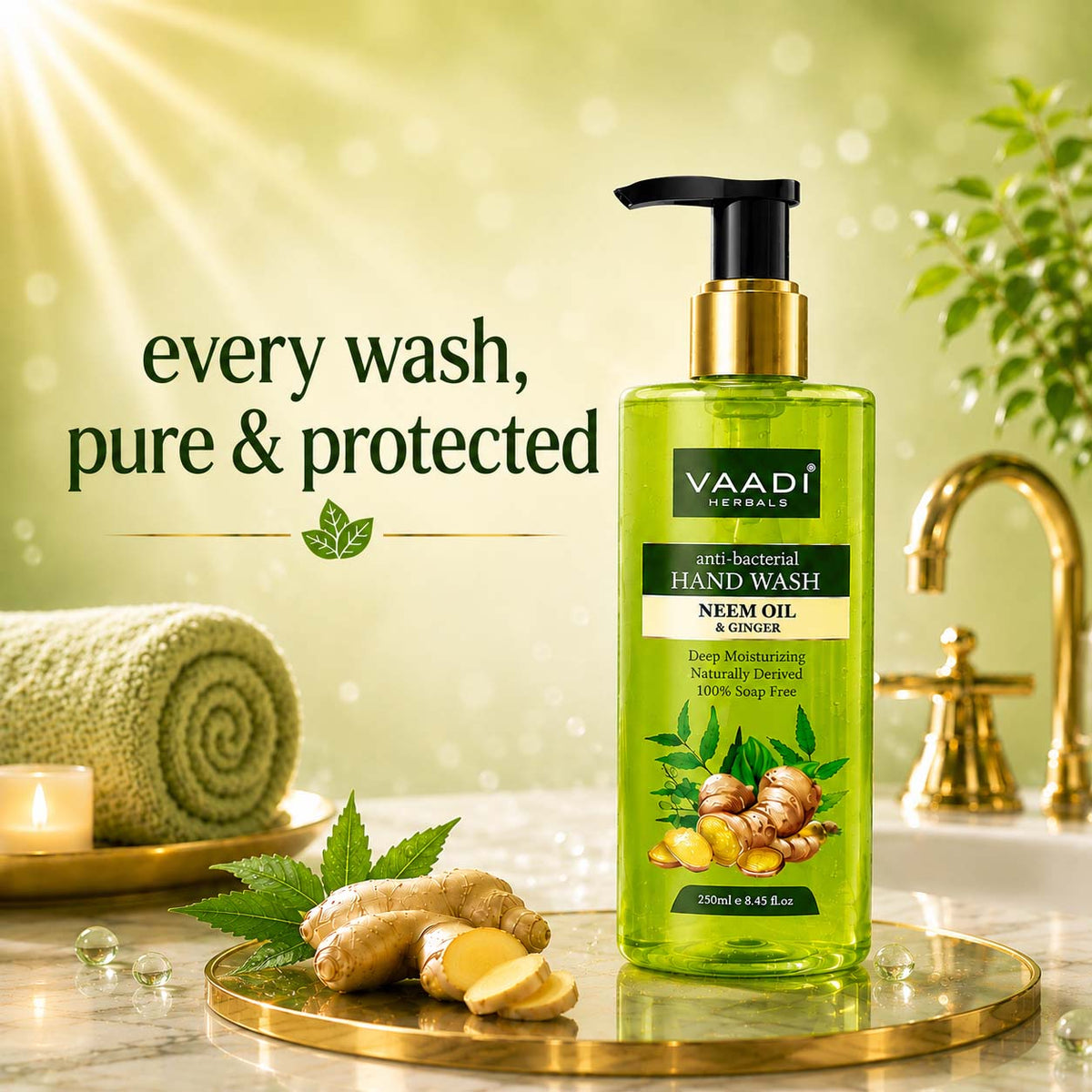 Pack of 2 Anti-Bacterial Neem Oil & Ginger Hand Wash (250 ml x 2)