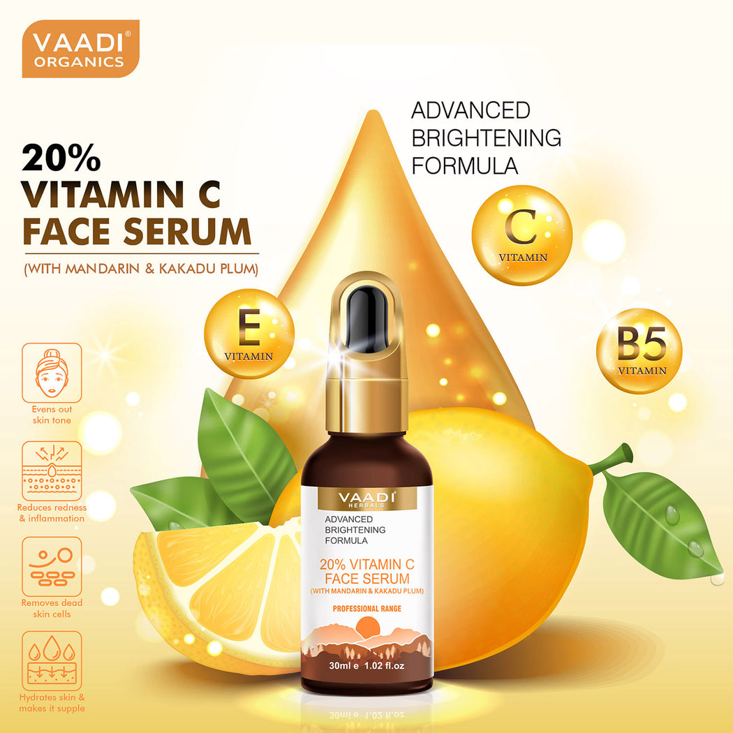 20% Vitamin C Face Serum With Advanced Brightening Formula (30 ml)
