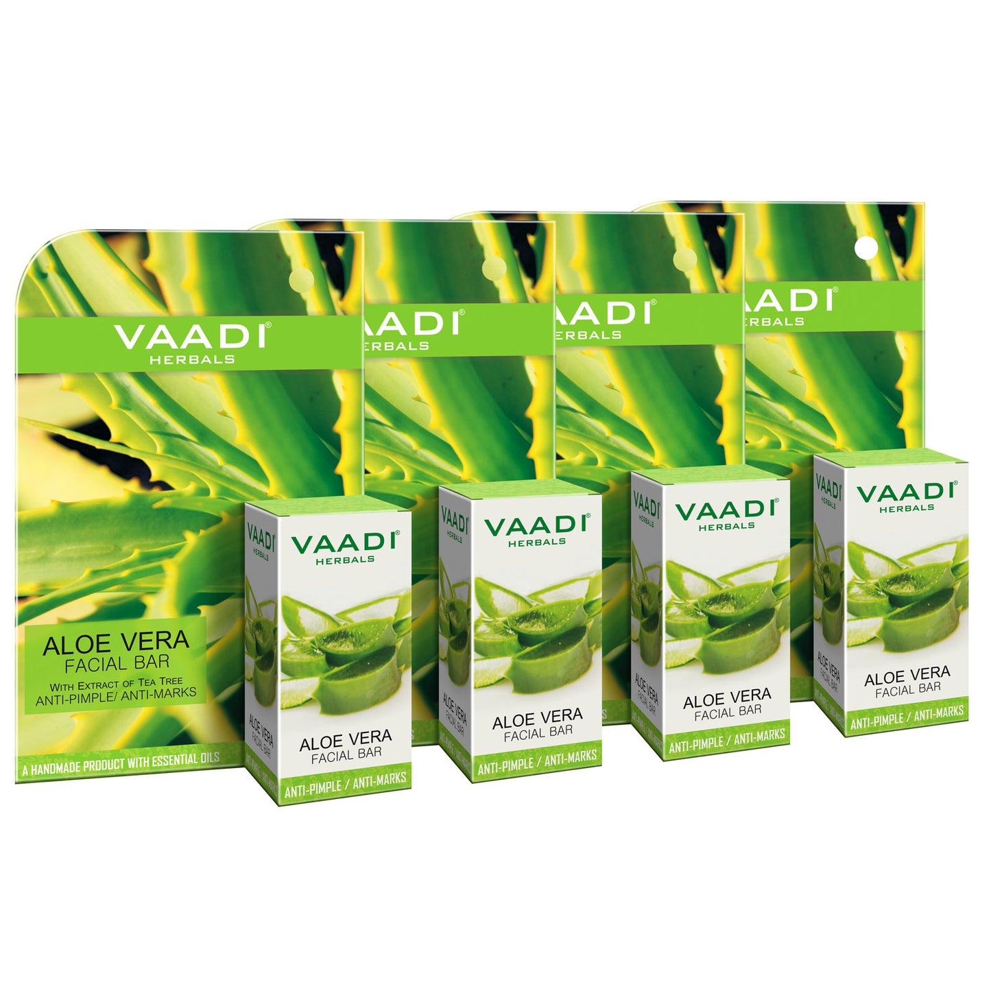 Pack of 4 Aloe Vera Facial Bars with Extract of Tea Tree (25 gms x 4)
