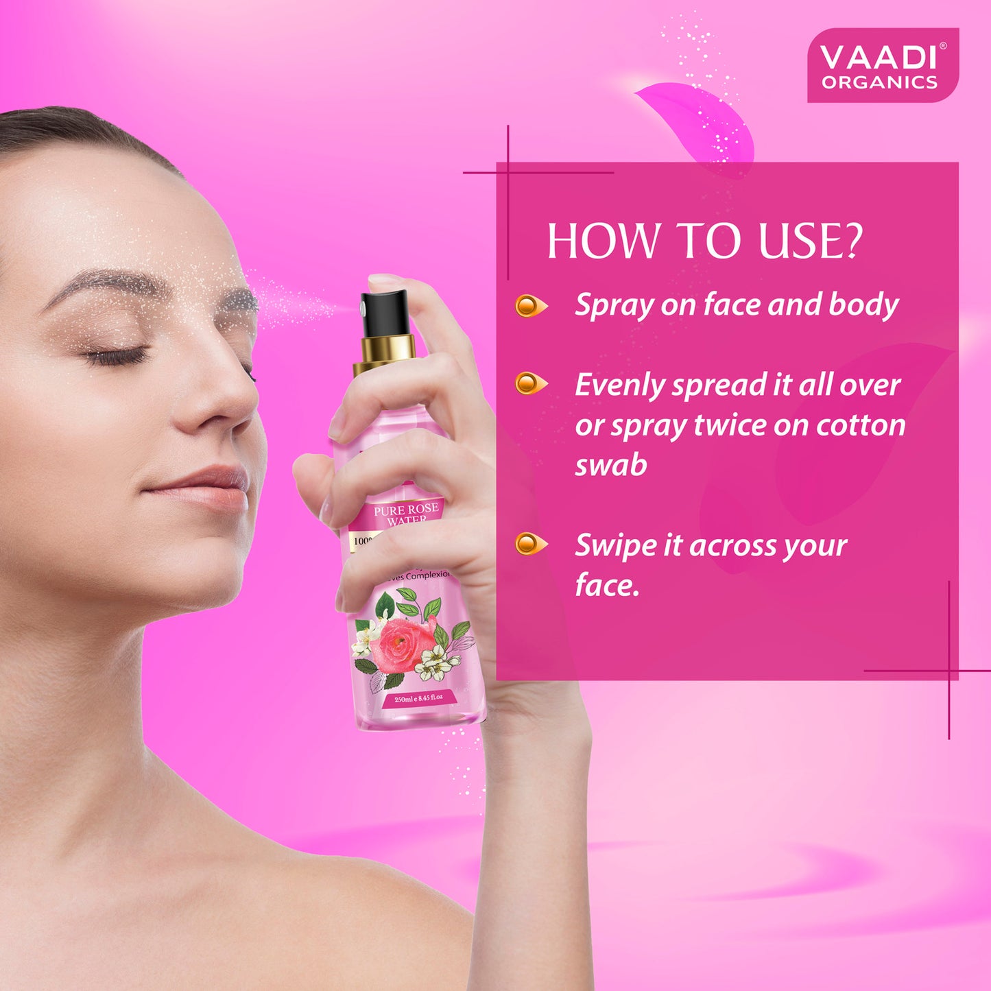 Pack of 3 Skin Toners - Rose Water, Lavender Water and Aloe Vera & Cucumber Mist - 100% Natural & Pure (250 ml x 3)