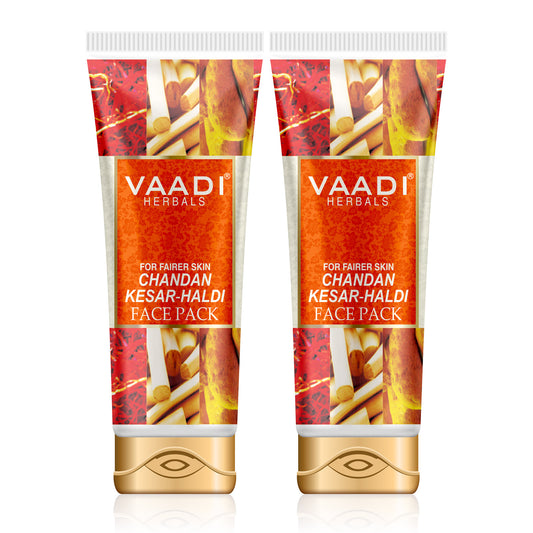 Pack of 2 Chandan Kesar Haldi Fairness Face Pack (120 gms x 2)