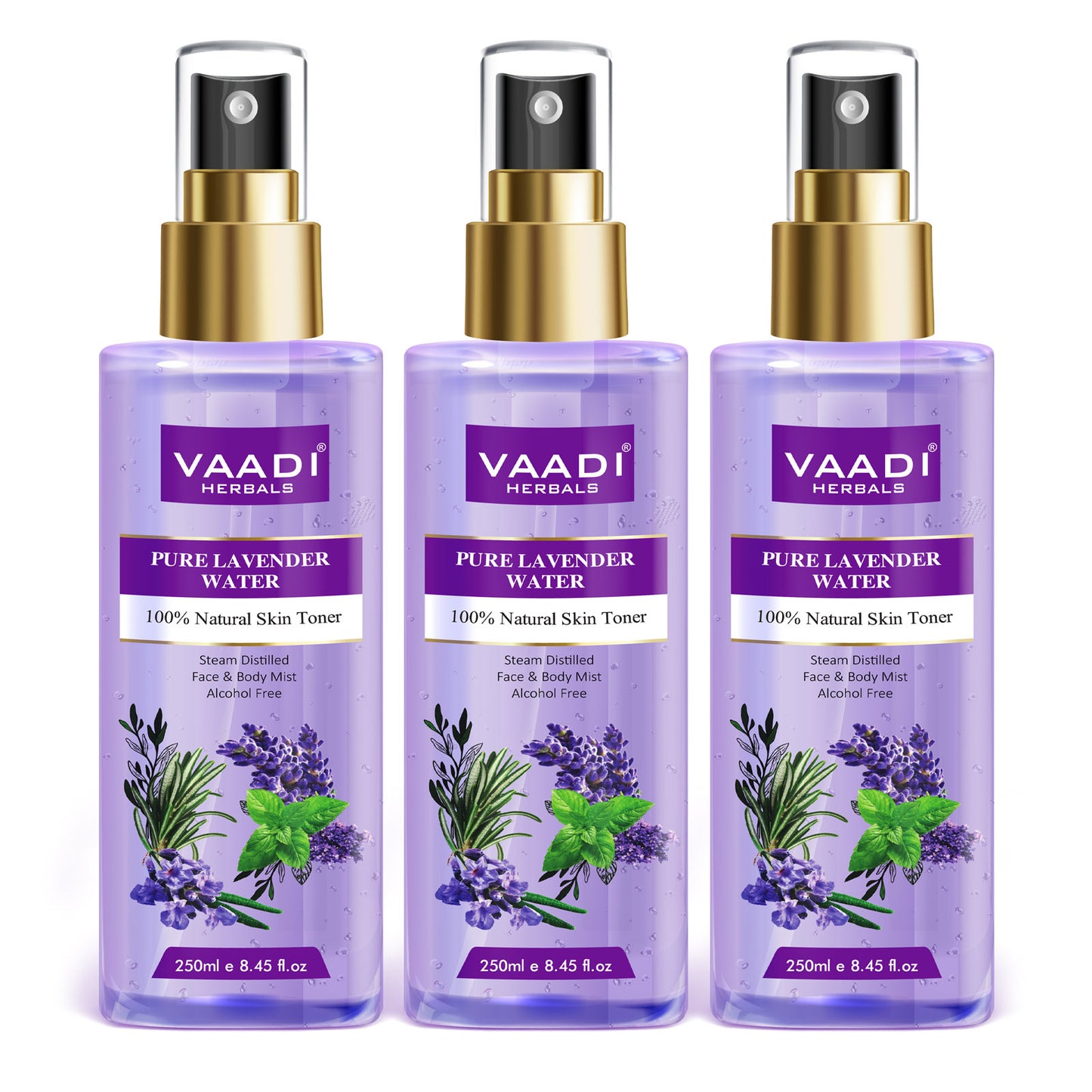 Lavender Water -100% Natural & Pure Skin Toner (250 ml x 3)