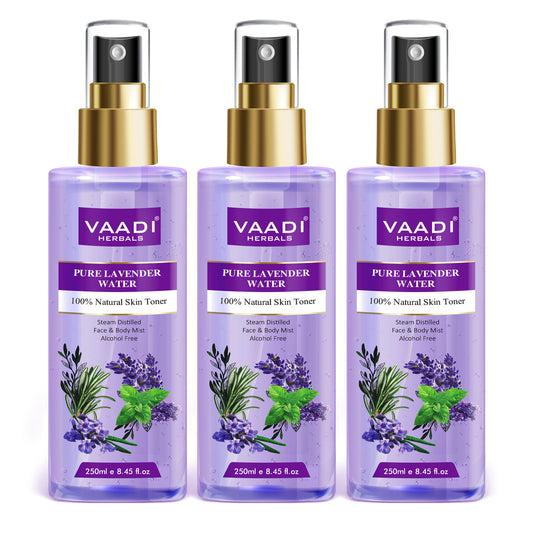 Lavender Water -100% Natural & Pure Skin Toner (250 ml x 3)