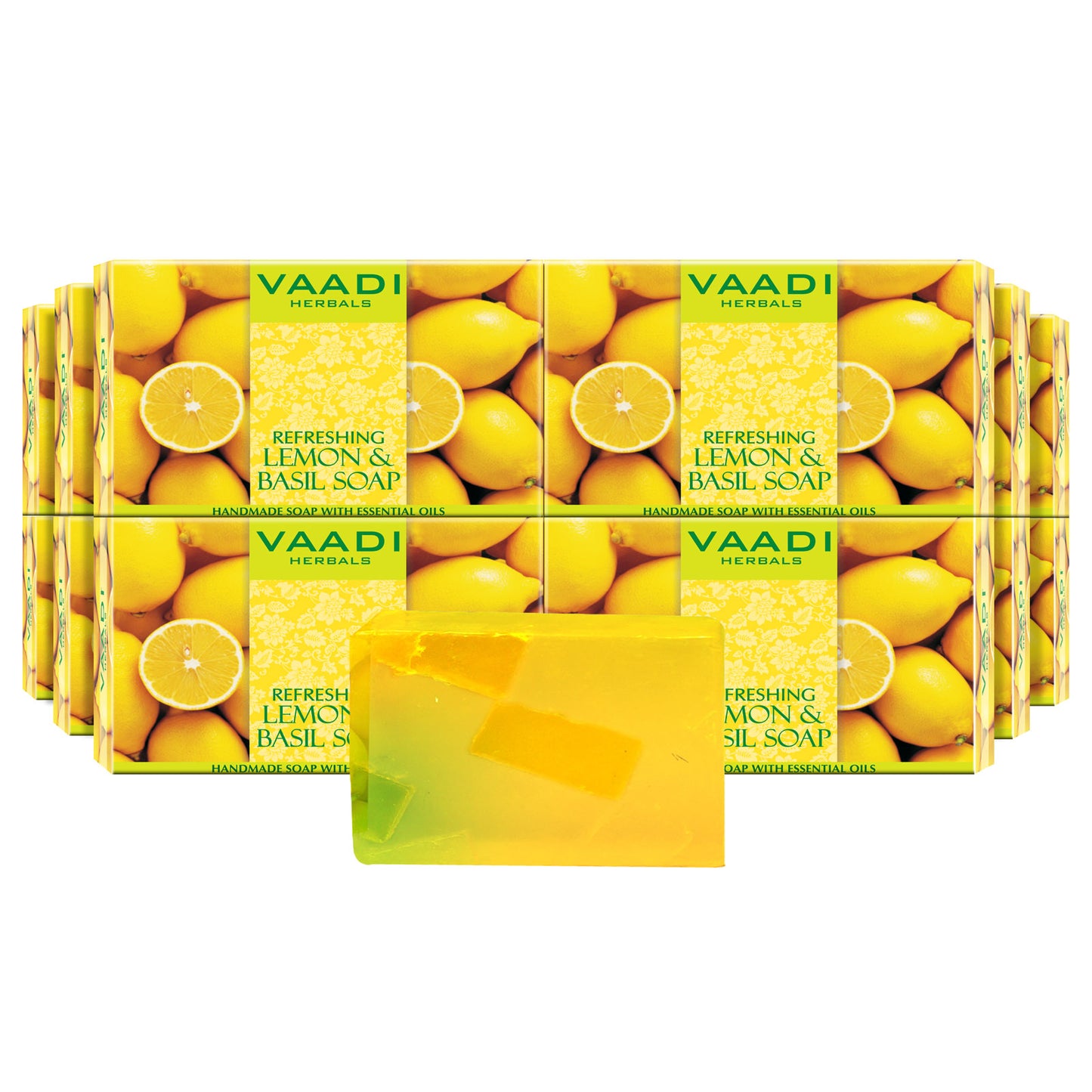 Pack of 12 Refreshing Lemon and Basil Soap (75 gms x 12)