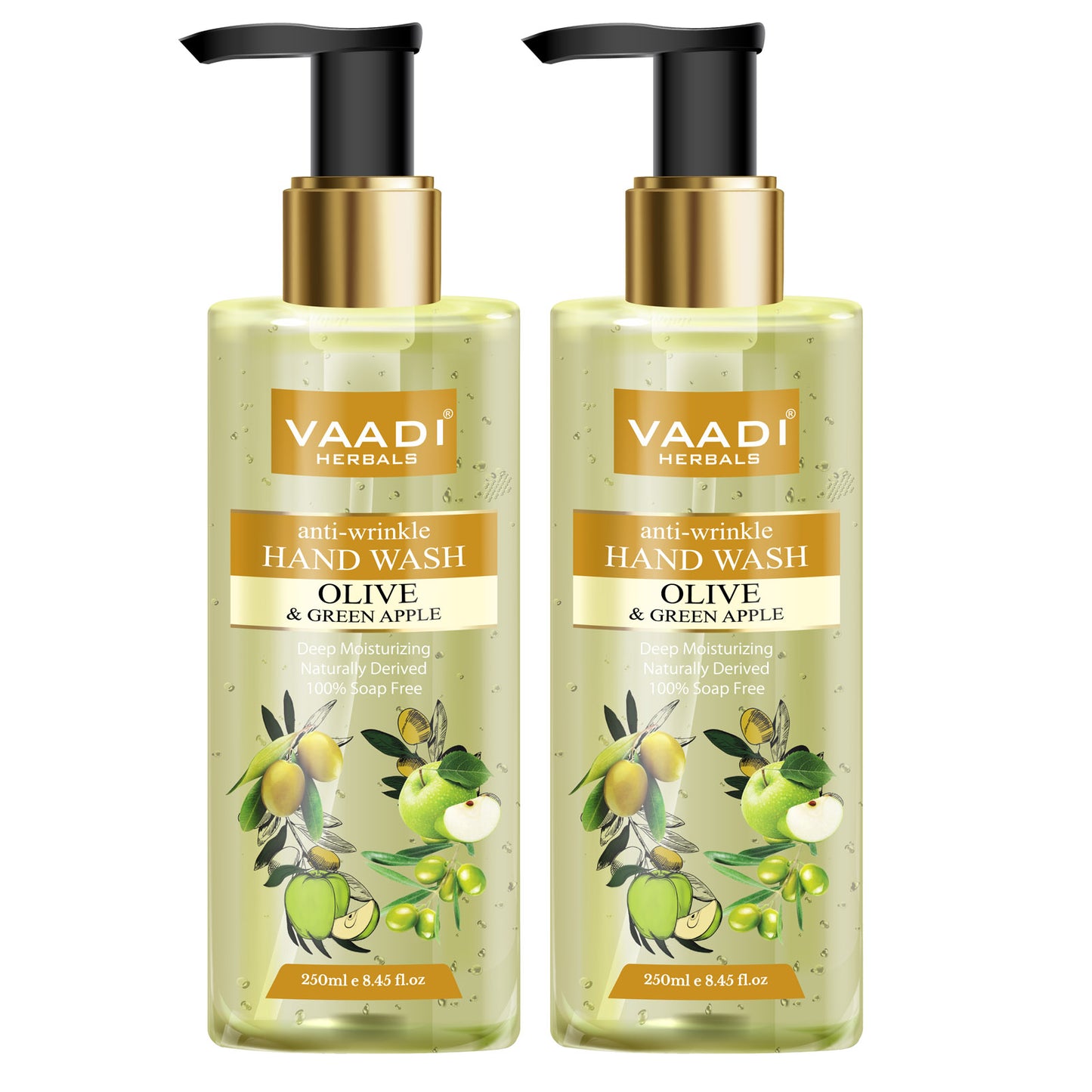 Pack of 2 Anti-Wrinkle Olive and Green Apple Hand Wash (250 ml x 2)