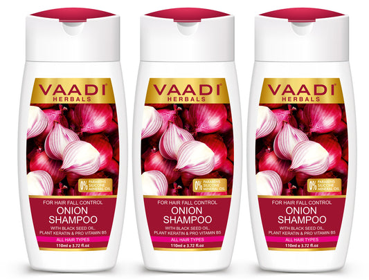 Pack of 3 Onion Shampoo For Hairfall Control (110 ml X 3)