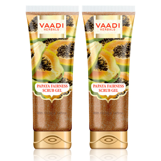 Pack of 2 Papaya Fairness Scrub Gel with Honey & Saffron (110 gms x 2)