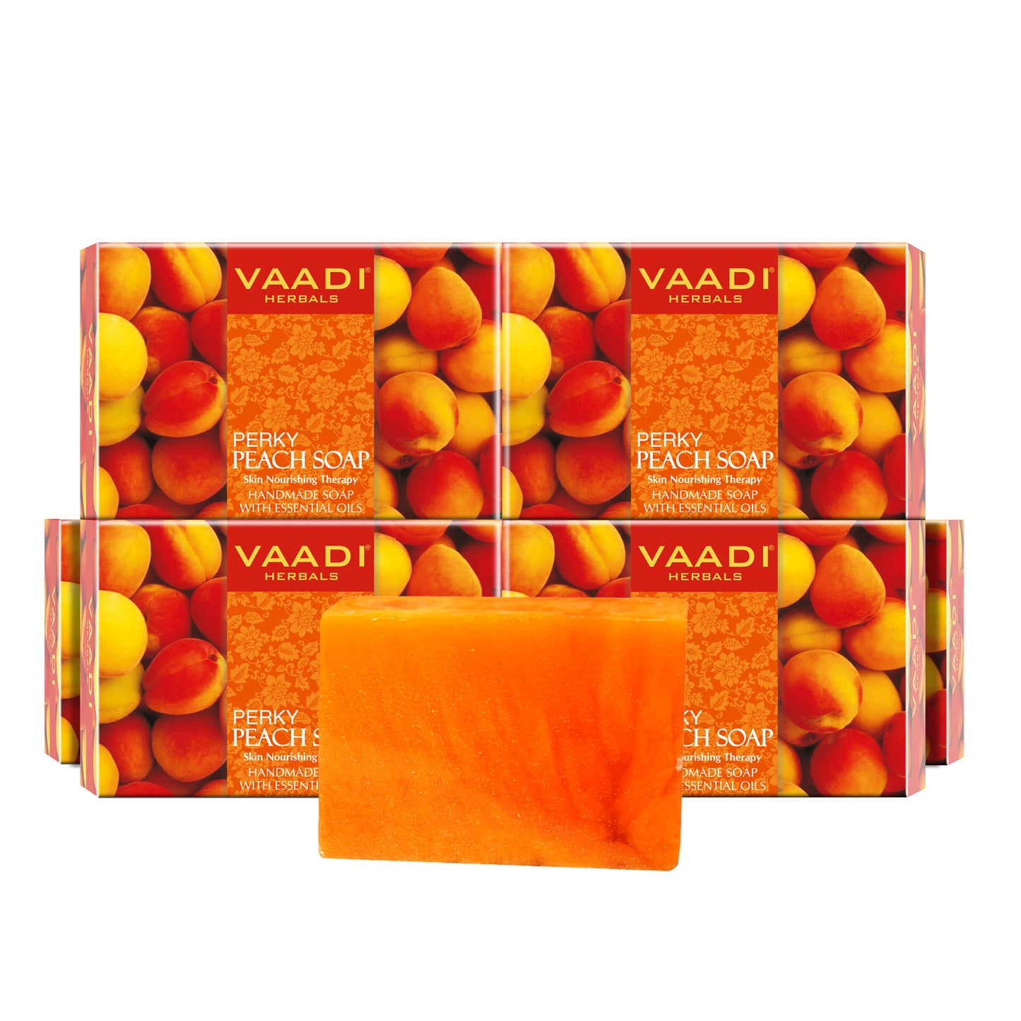 Pack of 6 PERKY PEACH SOAP with Almond Oil (75 gms x 6)