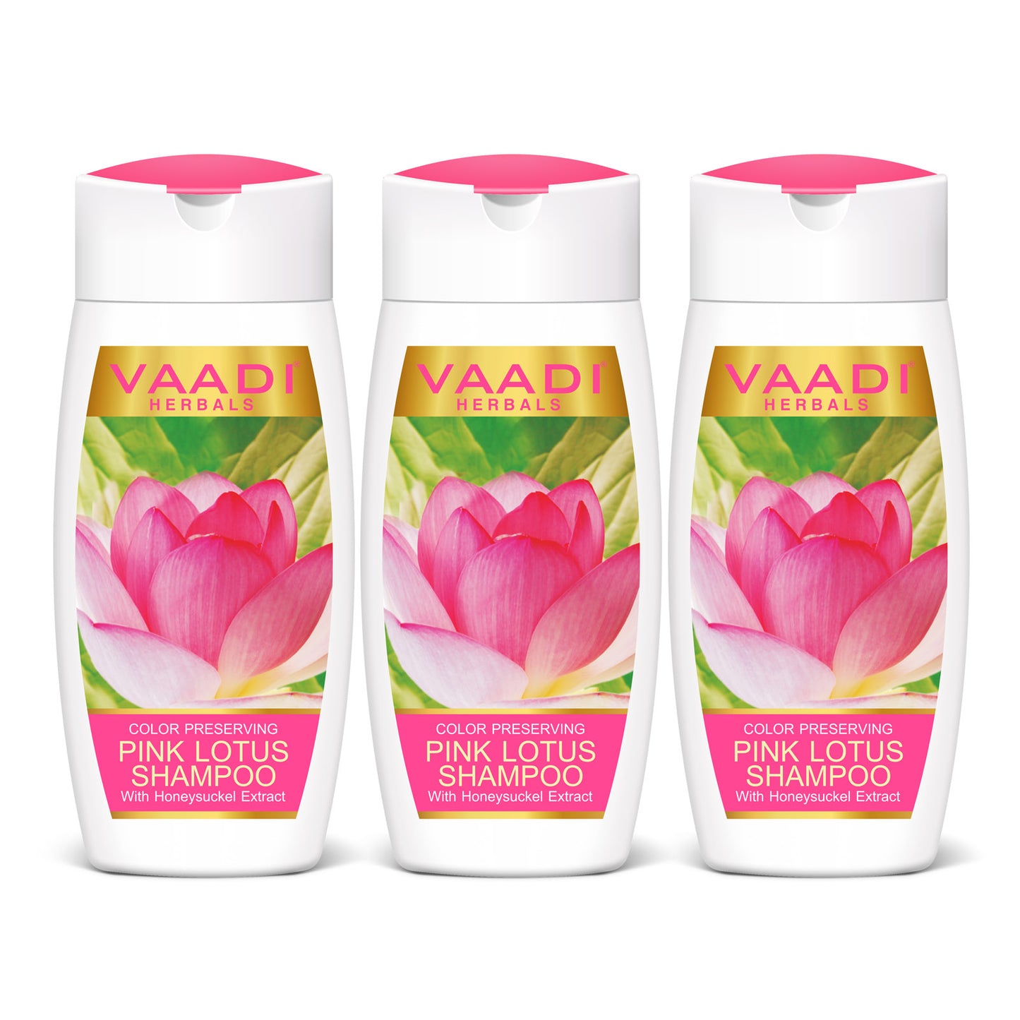 Pack of 3 Pink Lotus Shampoo With Honeysuckel Extract - Color Preserving (110 ml x 3)