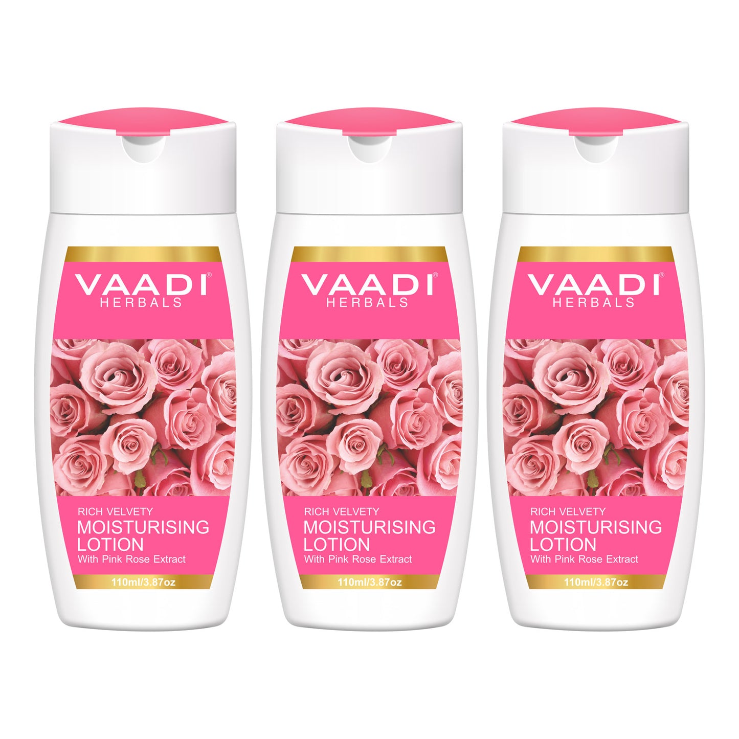 Pack of 3 Moisturising Lotion With Pink Rose Extract (110 ml x 3)