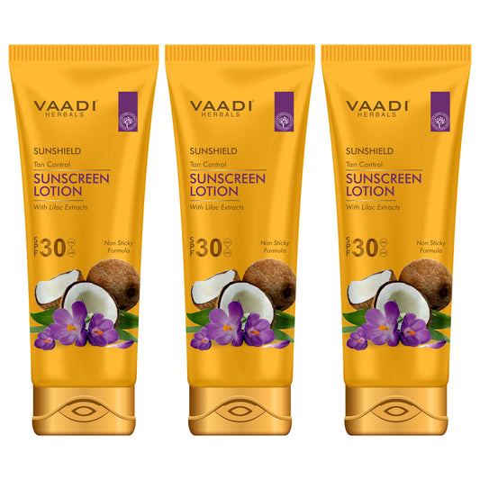 Pack of 3 Sunscreen Lotion SPF-30 with Lilac Extract (110 ml x 3)