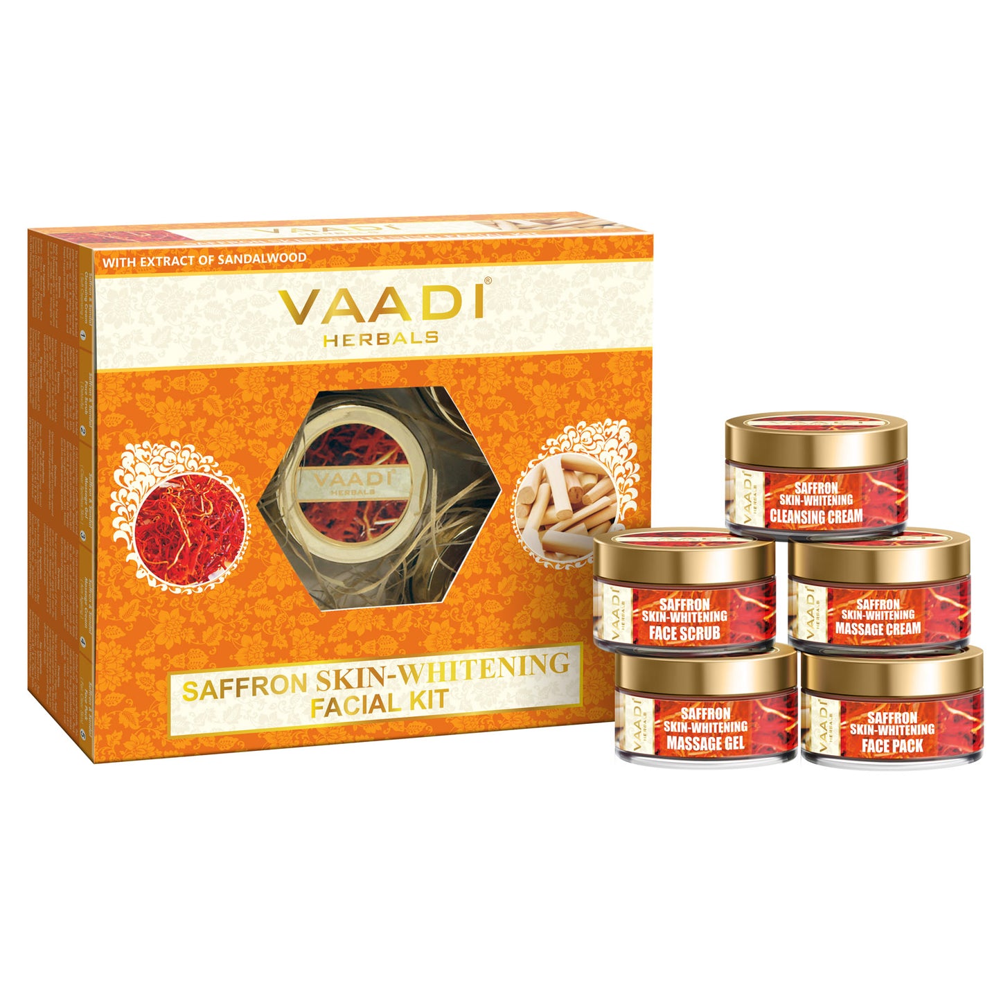Saffron Skin-Whitening Facial Kit With Sandalwood Extract (270 gms)