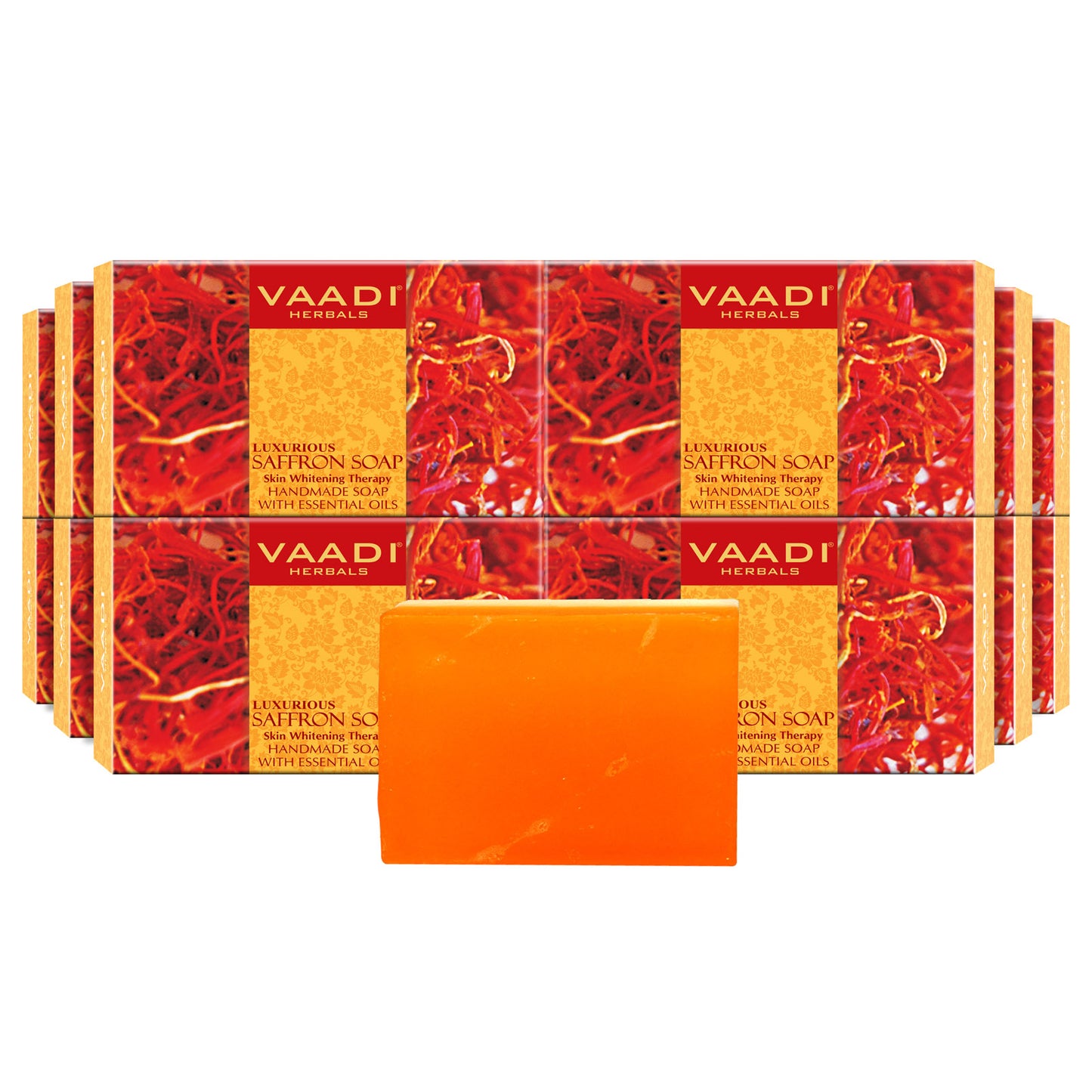 Pack of 12 Luxurious Saffron Soap - Skin Whitening Therapy (75 gms x 12)