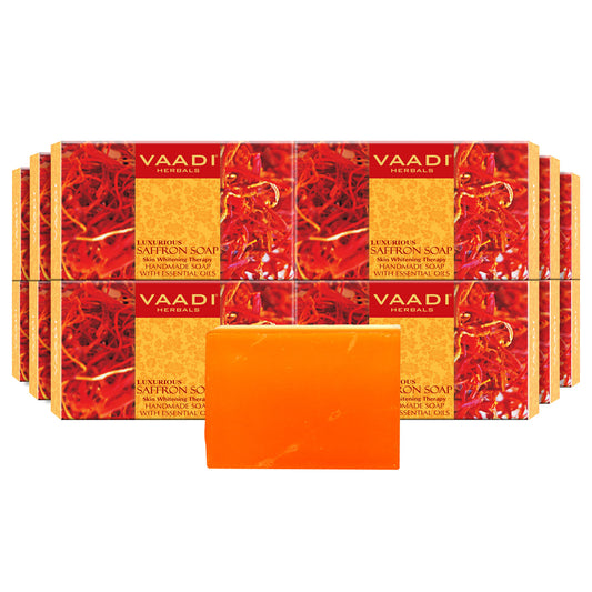 Pack of 12 Luxurious Saffron Soap - Skin Whitening Therapy (75 gms x 12)