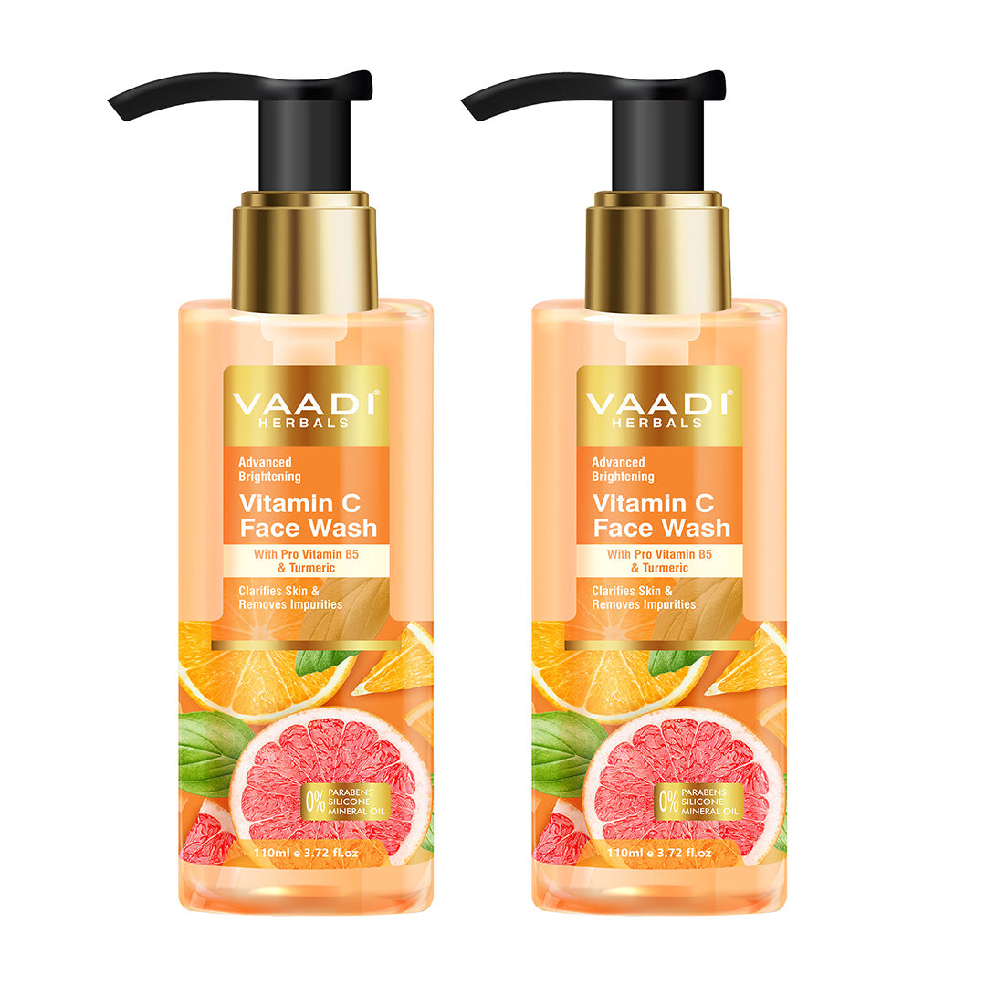 Advanced Brightening Vitamin C Face Wash With Pro Vitamin B5 & Turmeric (2 x 110 ml)